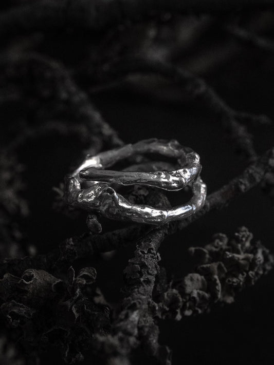 Unique silver Branch Ring made to order from real tree branches