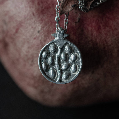 Pomegranate Pendant made from Silver inspired by Hades & Persephone Mythos