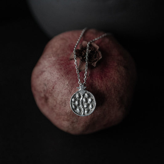 Pomegranate Pendant made from Silver inspired by Hades & Persephone Mythos