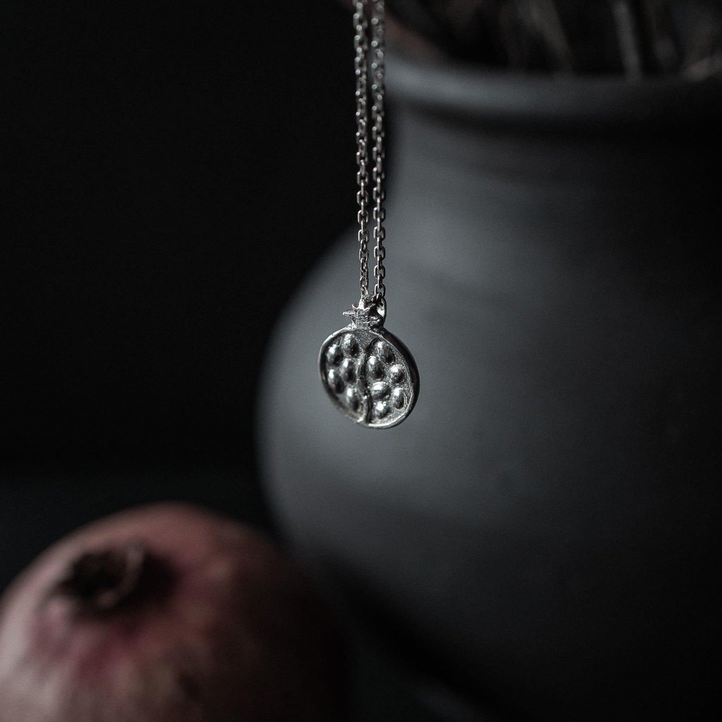 Pomegranate Pendant made from Silver inspired by Hades & Persephone Mythos