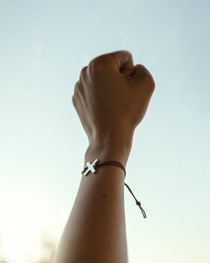 Silver One Piece inspired X friendship bracelet