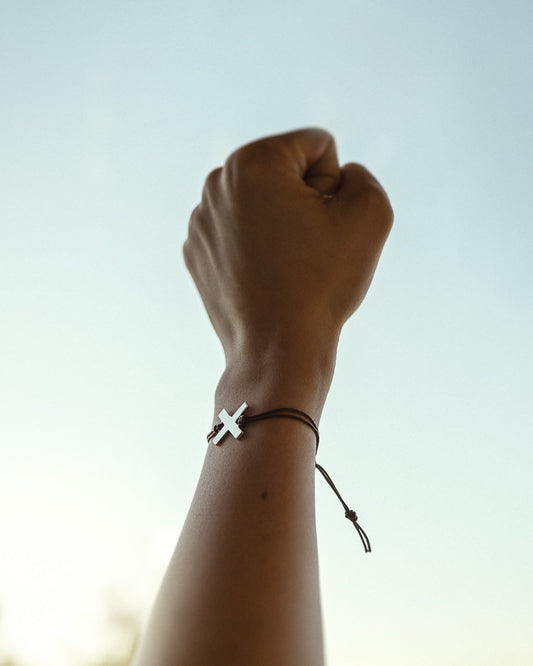 Silver One Piece inspired X friendship bracelet