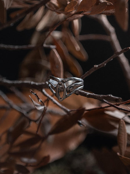 Silver Elven Ring inspired by the Lord of the Rings' Art Nouveau elvish Style
