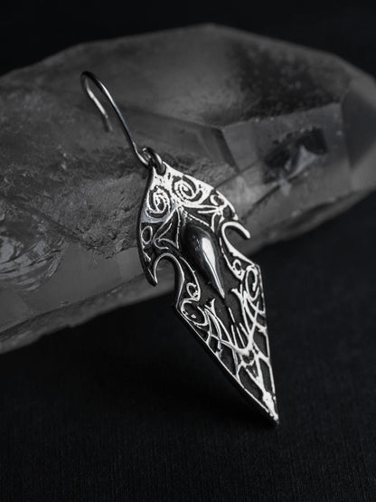 Silver Elvish Earring inspired by Noldor Design from the Lord of the Rings