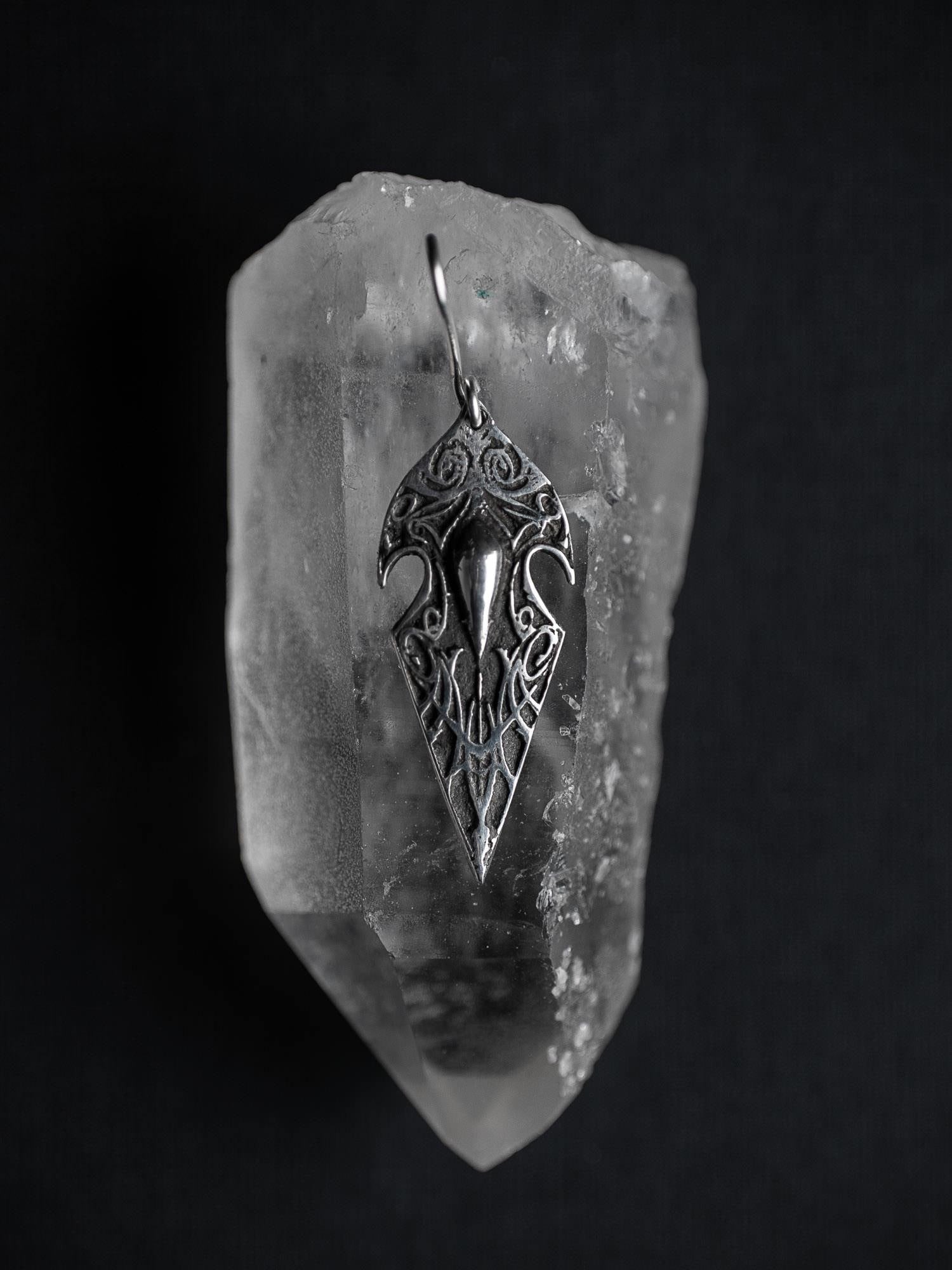 Silver Elvish Earring inspired by Noldor Design from the Lord of the Rings