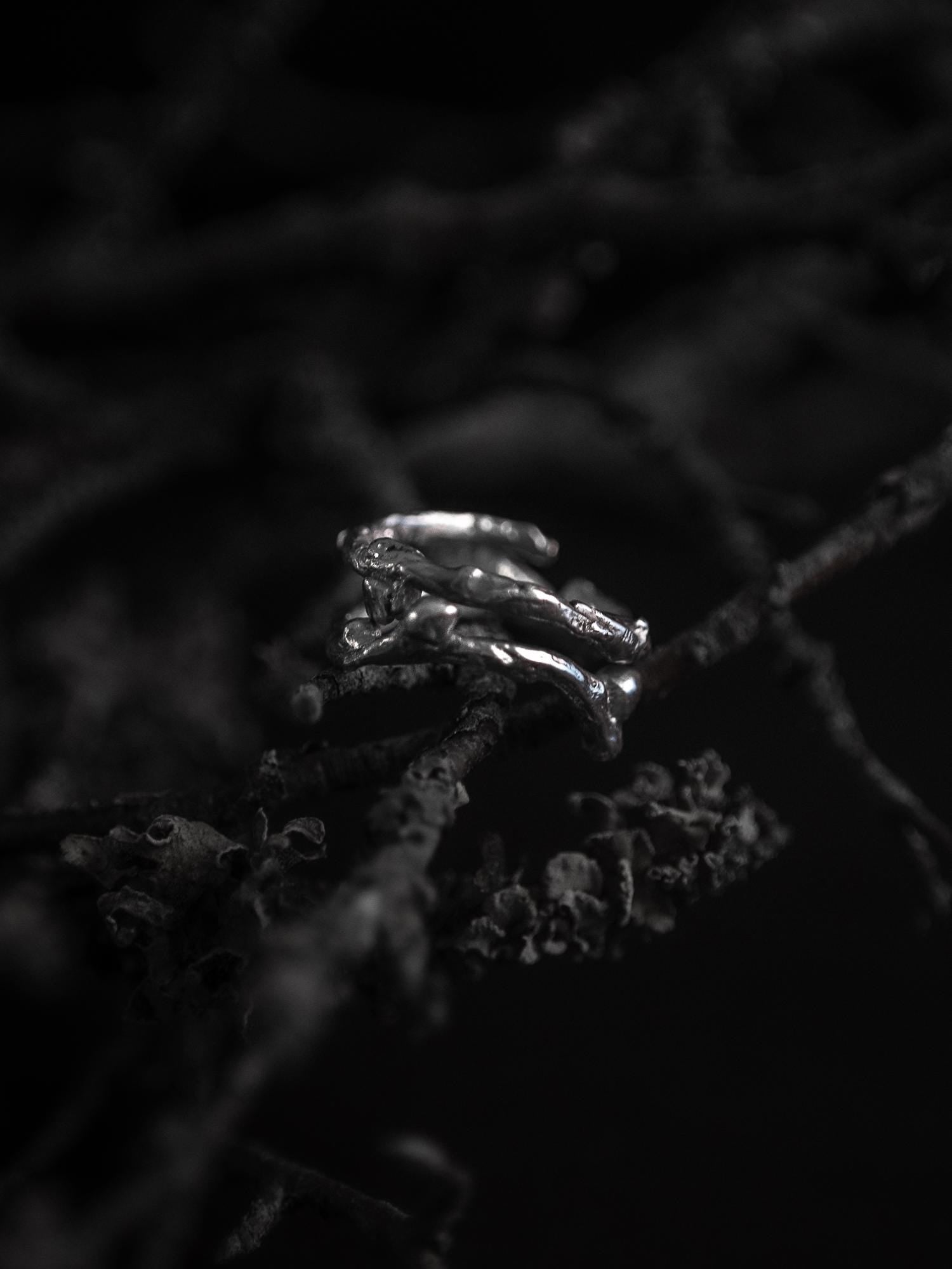 Unique silver Branch Ring made to order from real tree branches