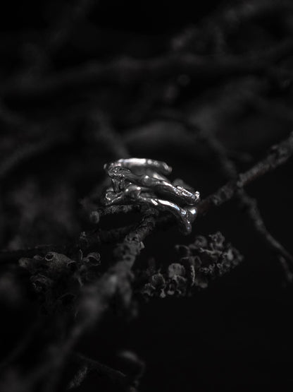 Unique silver Branch Ring made to order from real tree branches