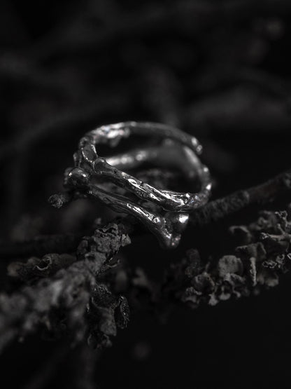 Unique silver Branch Ring made to order from real tree branches