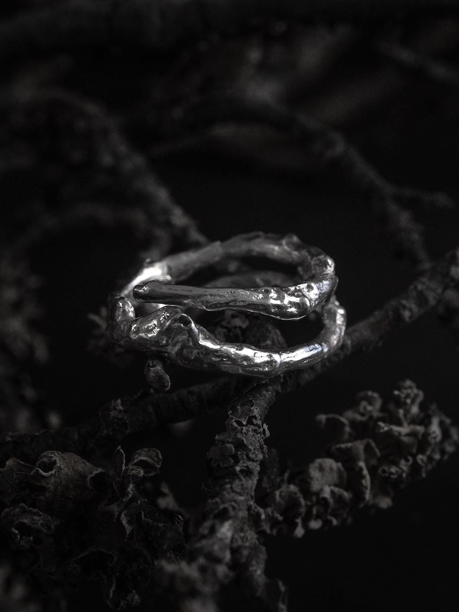Unique silver Branch Ring made to order from real tree branches
