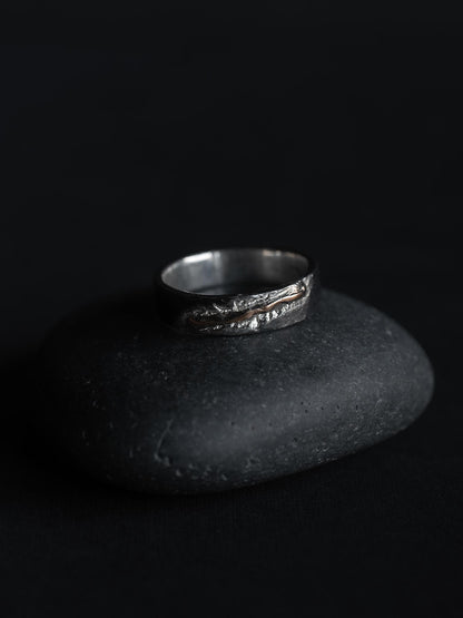 Silver & Gold Lode Ring "The Veined Scar"