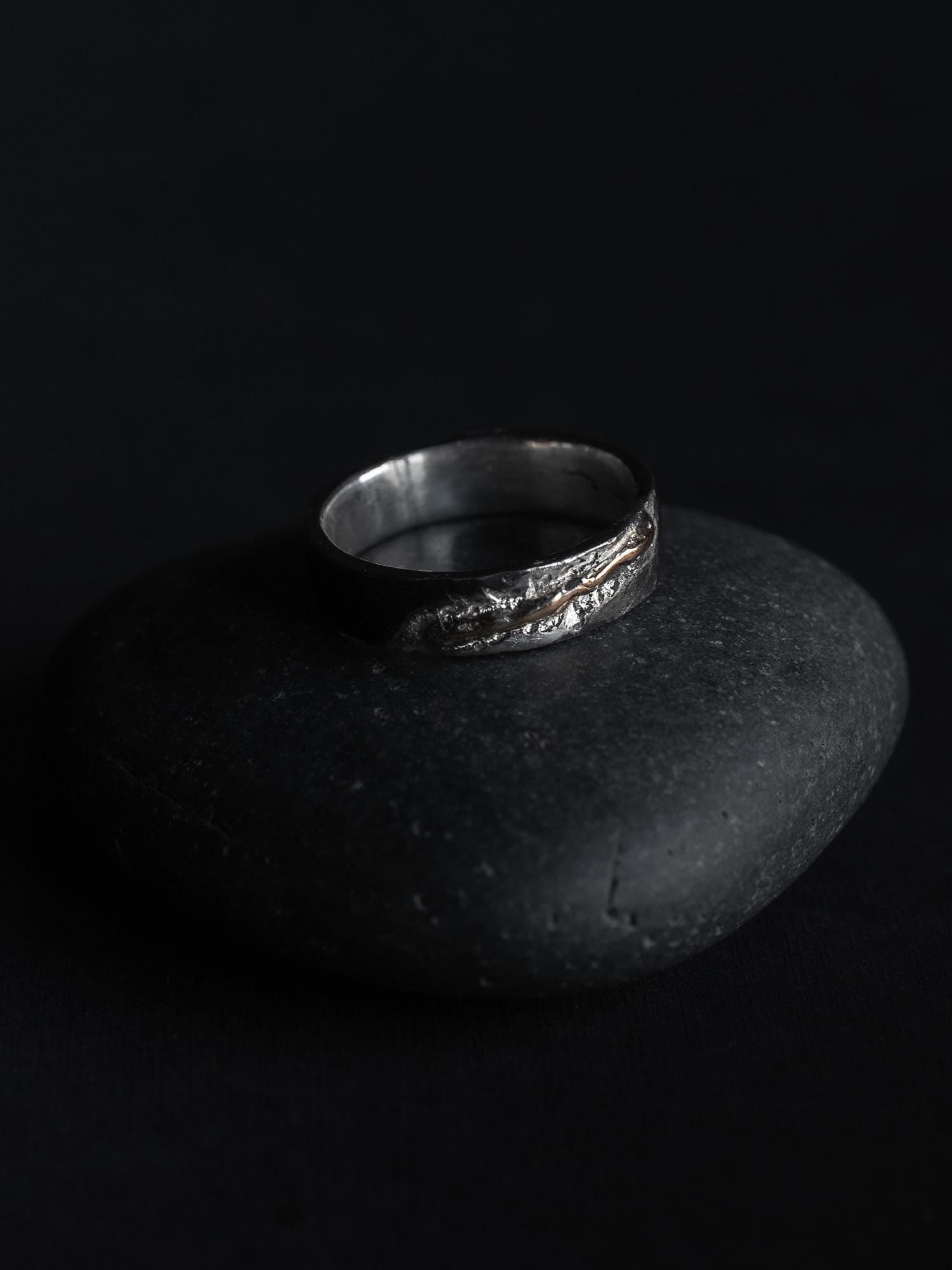 Silver & Gold Lode Ring "The Veined Scar"