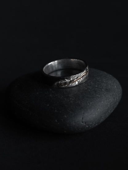 Silver & Gold Lode Ring "The Veined Scar"