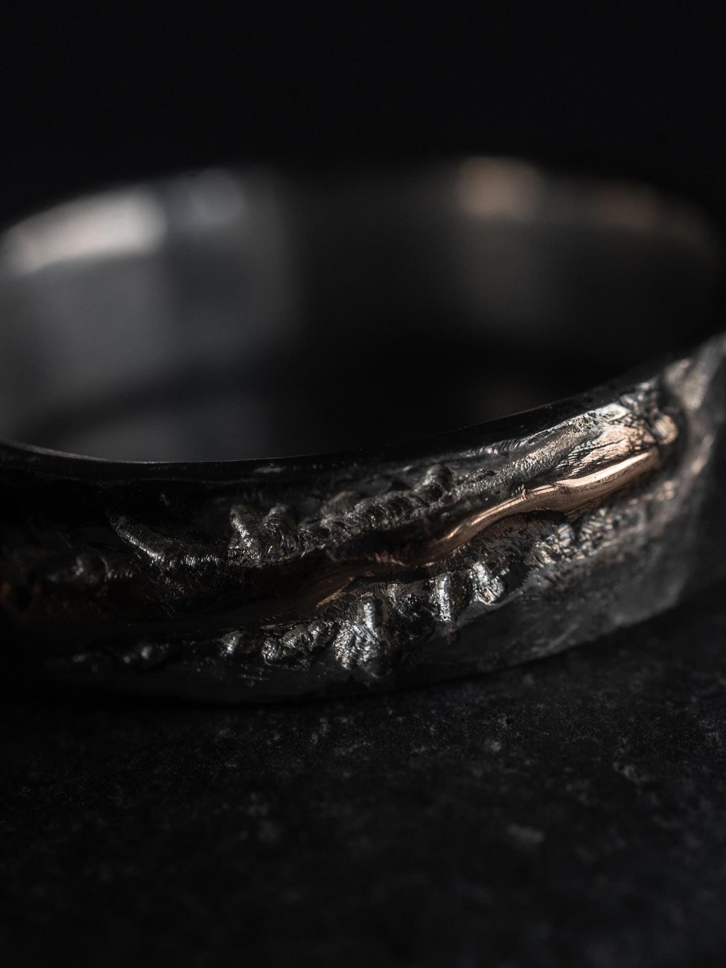 Silver & Gold Lode Ring "The Veined Scar"