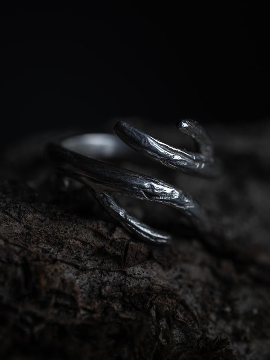 Silver Antler Ring of the Woodland King