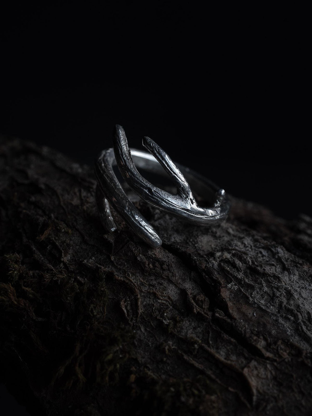 Silver Antler Ring of the Woodland King