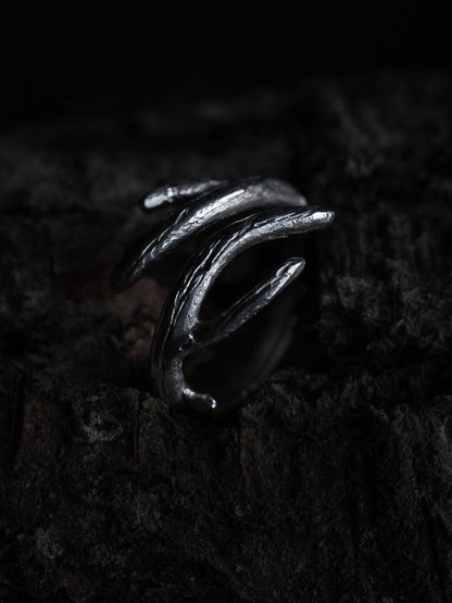 Silver Antler Ring of the Woodland King