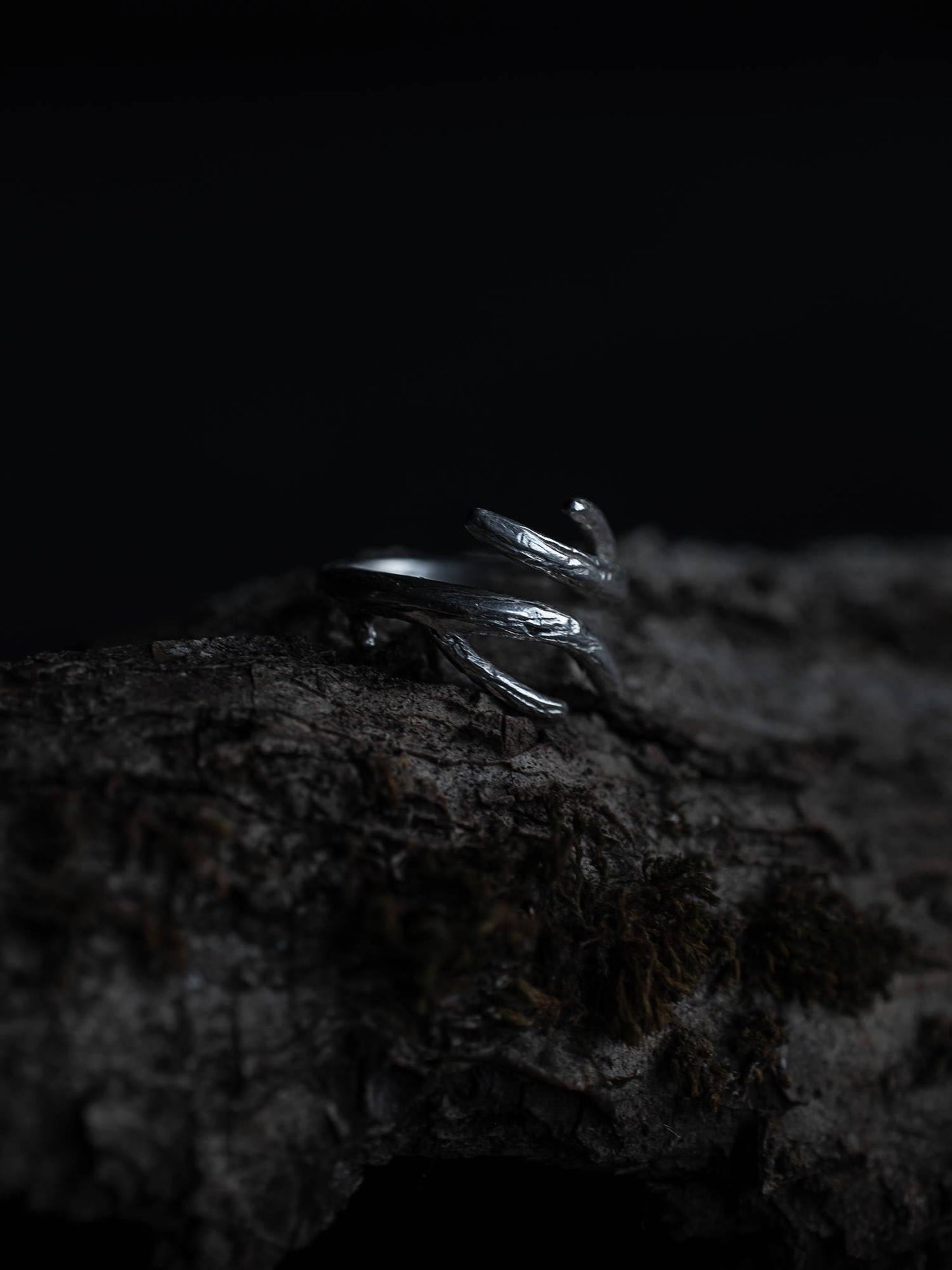 Silver Antler Ring of the Woodland King