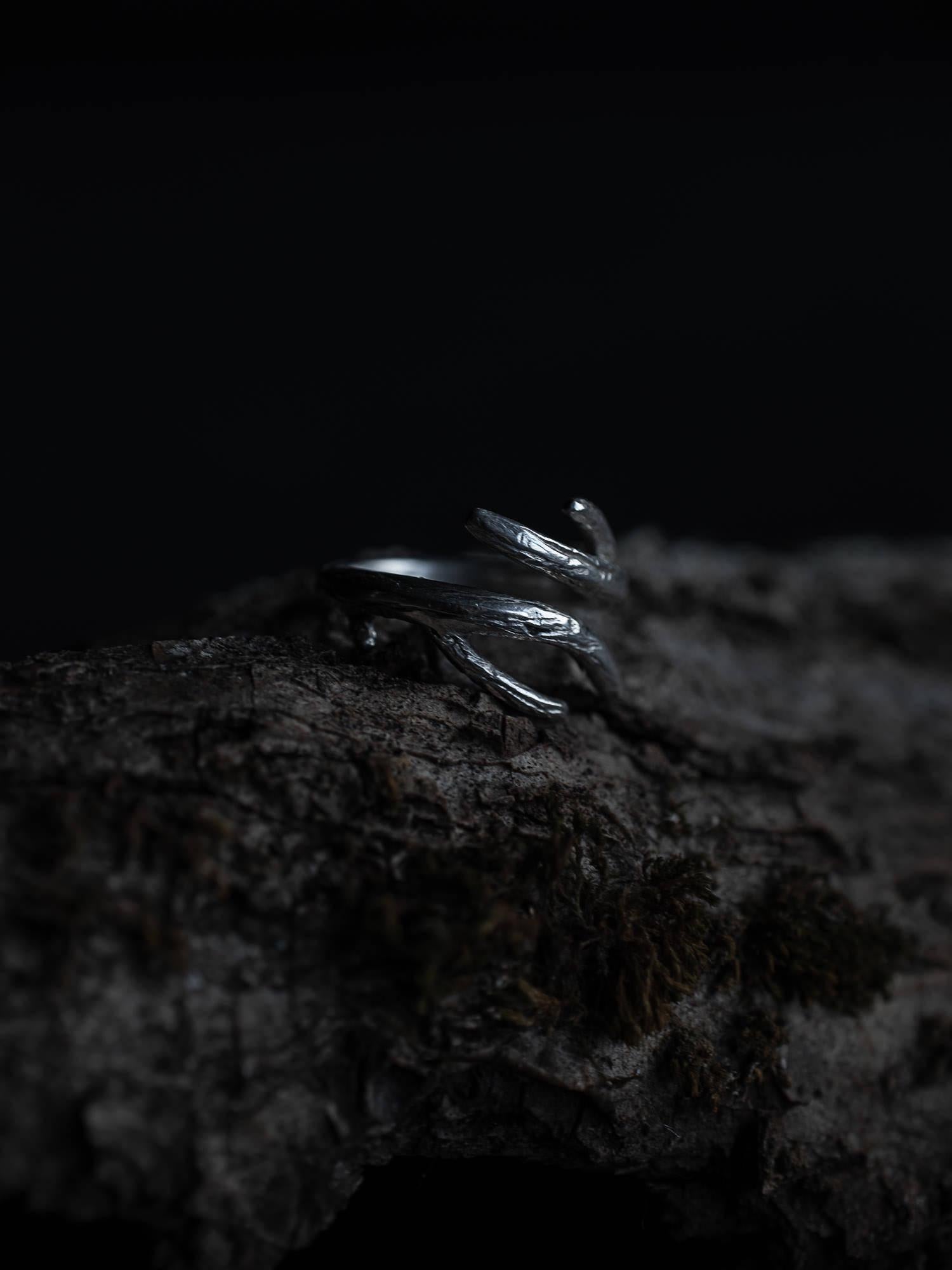 Silver Antler Ring of the Woodland King