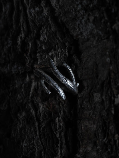 Silver Antler Ring of the Woodland King