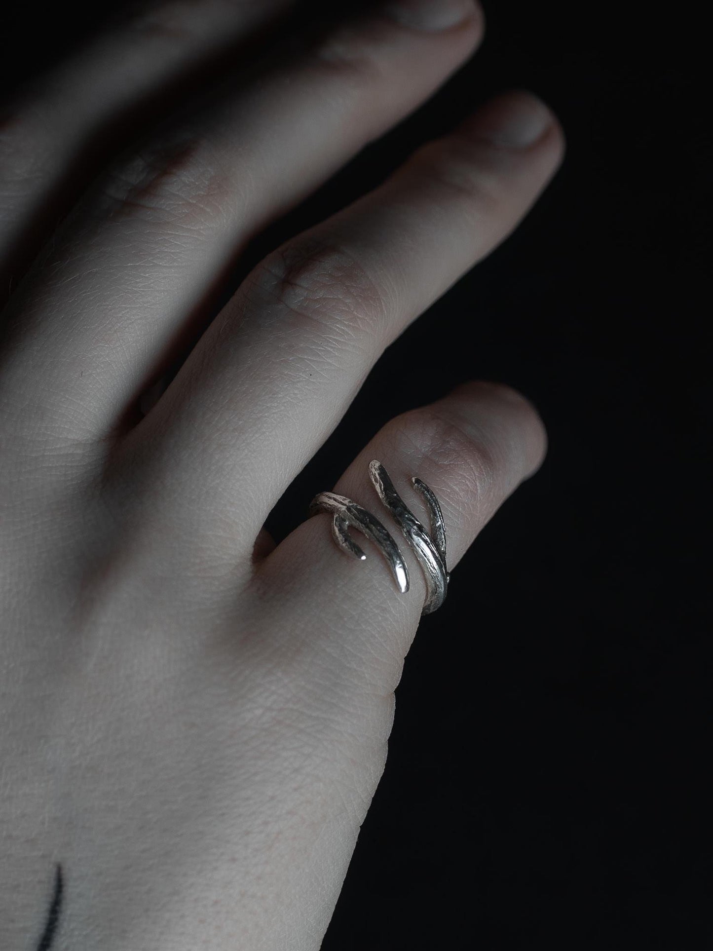 Silver Antler Ring of the Woodland King