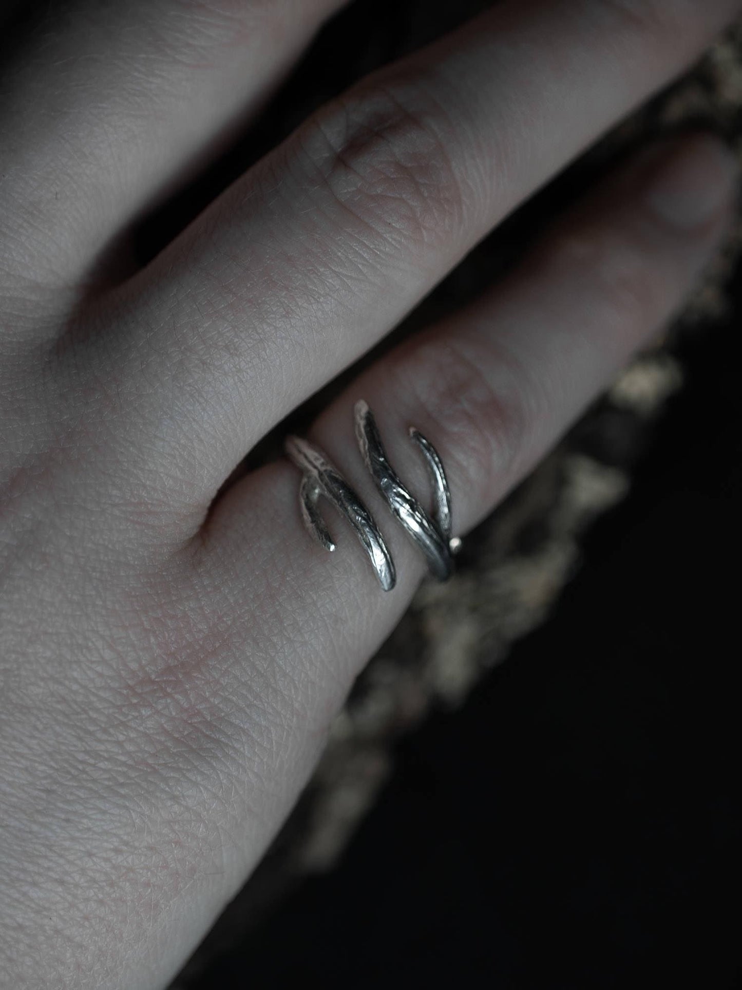 Silver Antler Ring of the Woodland King