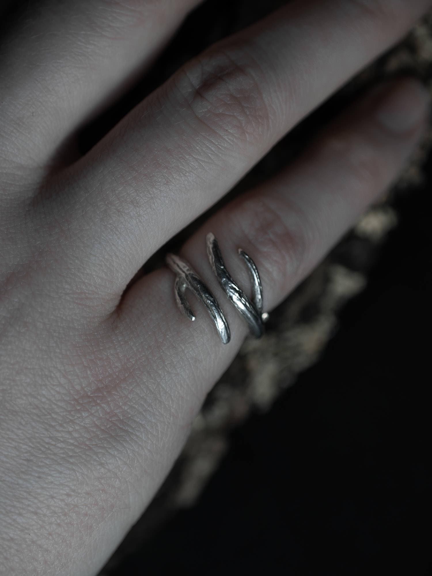 Silver Antler Ring of the Woodland King