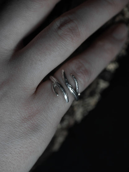 Silver Antler Ring of the Woodland King