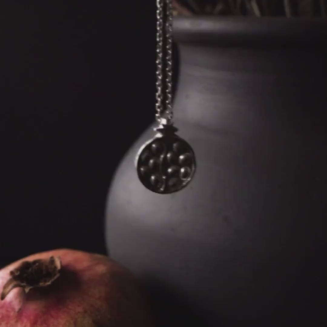 Pomegranate Pendant made from Silver inspired by Hades & Persephone Mythos